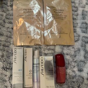 Shiseido Benefiance and Ibuki Skincare Collection with Red and Cream Packaging